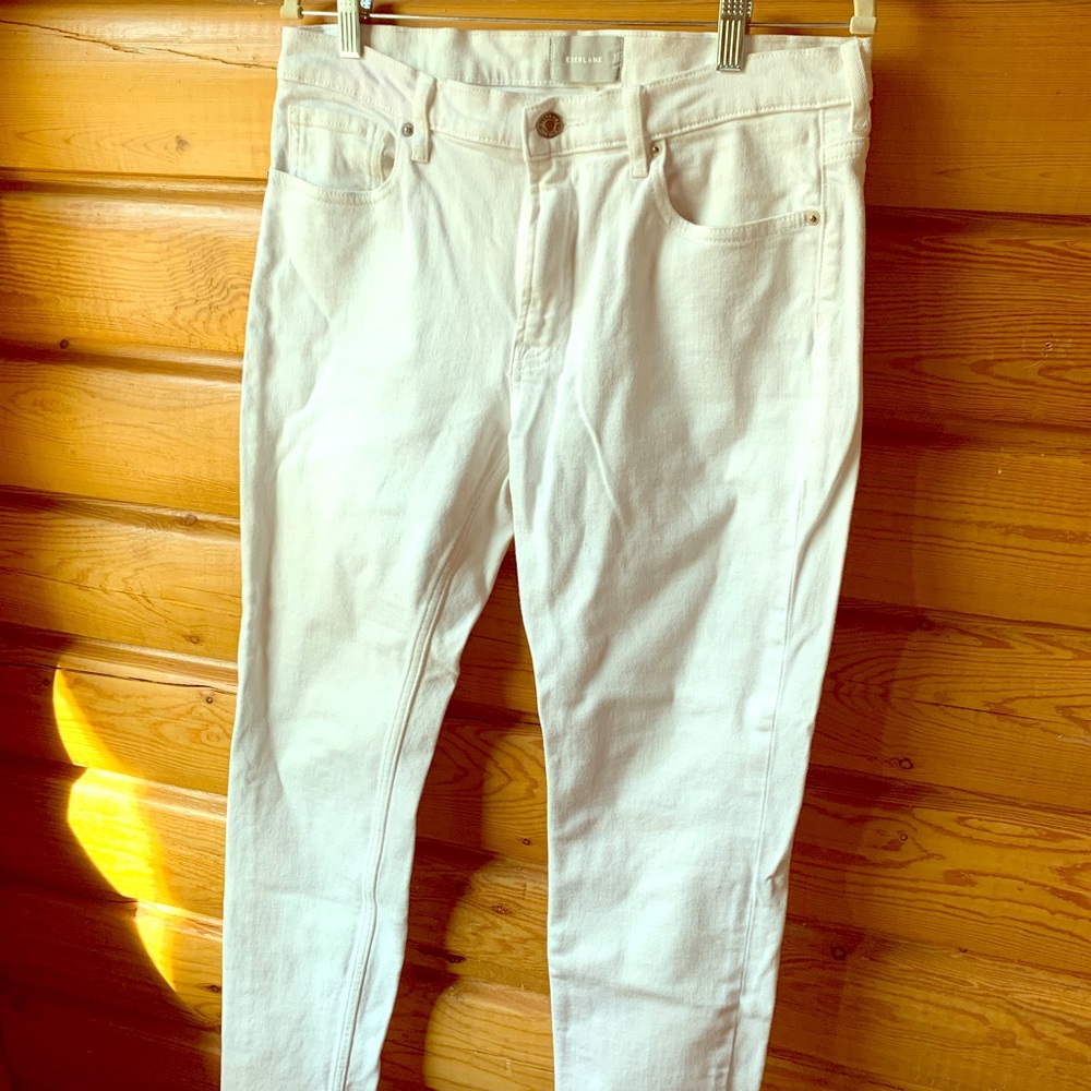 Everlane Mid-Rise Skinny Jeans in White/Bone